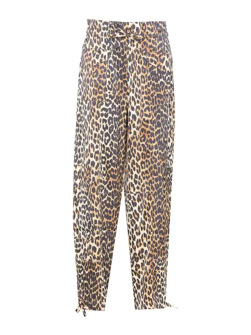 Pantaloni con stampa leopardata Multicolore