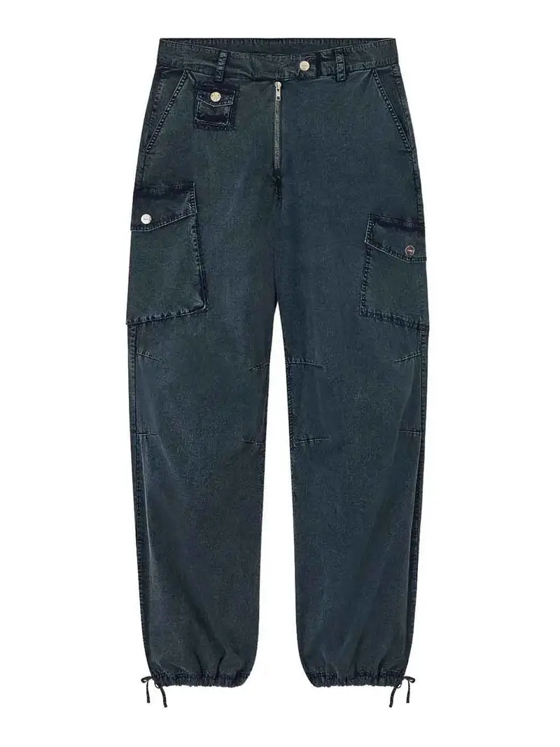 Pantaloni in cotone stretch Azzurro