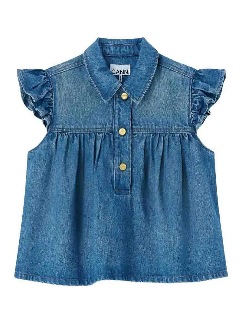 Parte superiore in denim Blu