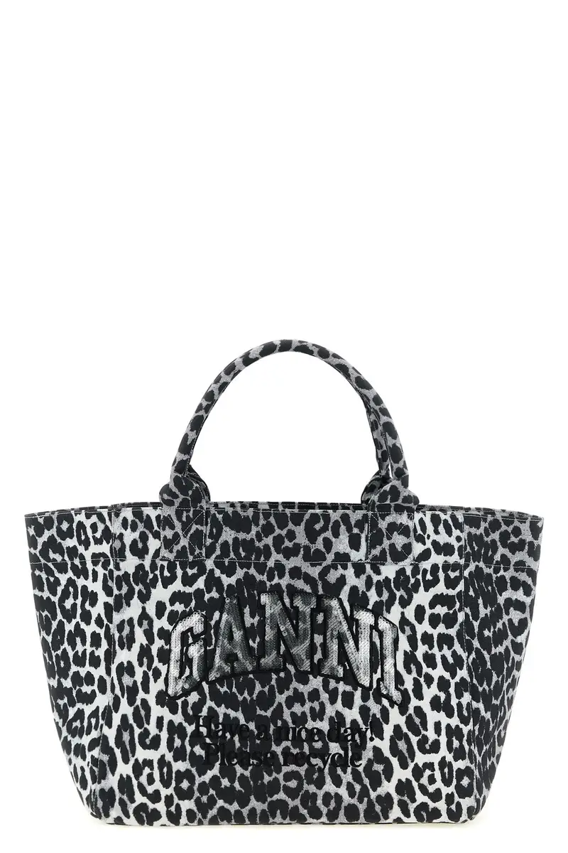 Shopping Leopard Medium Tote Grigio