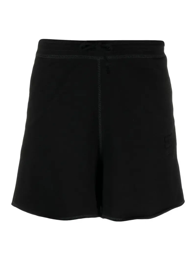 Shorts in cotone biologico con coulisse Nero
