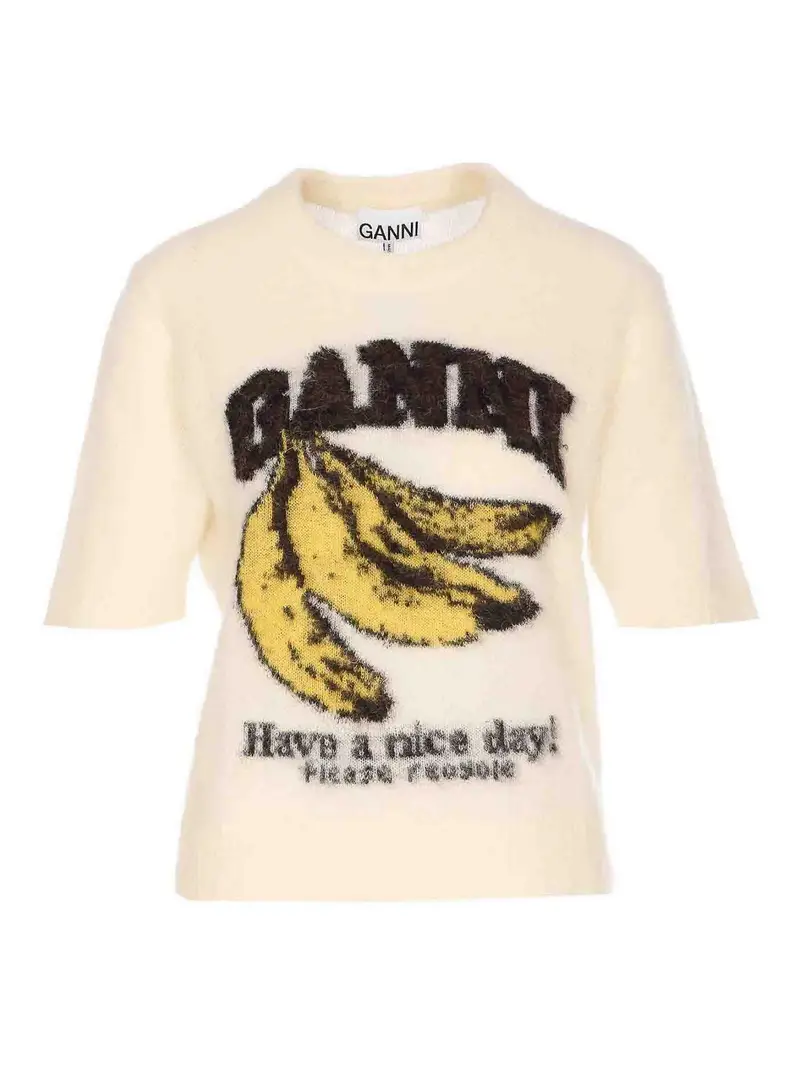 Ganni T-shirt Beige 4181984