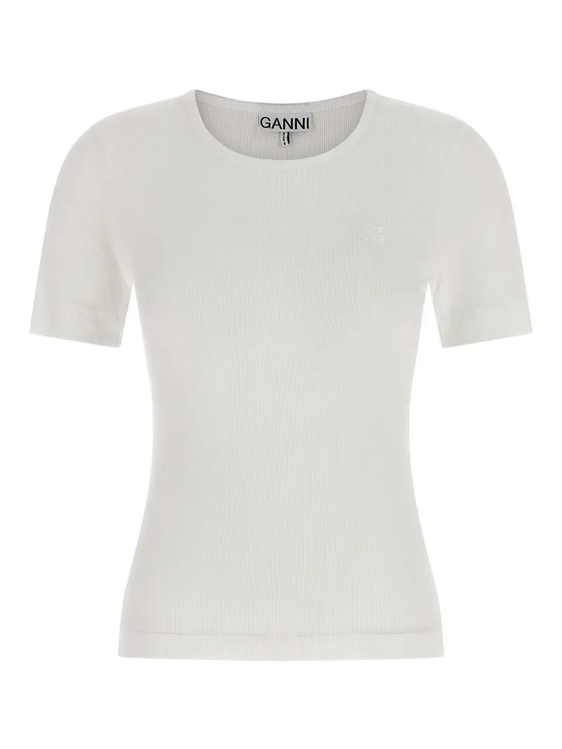 T-shirt con ricamo logo Bianco