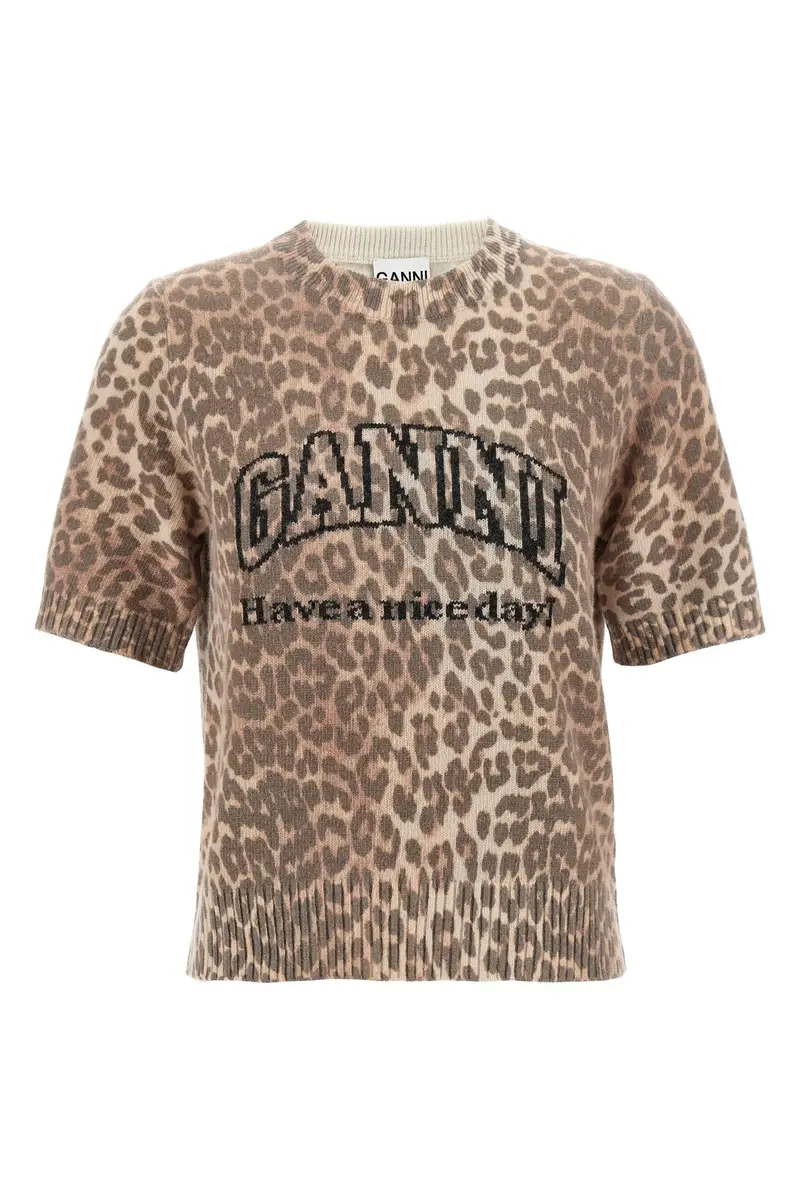 Ganni T-shirt Marrone 2546372