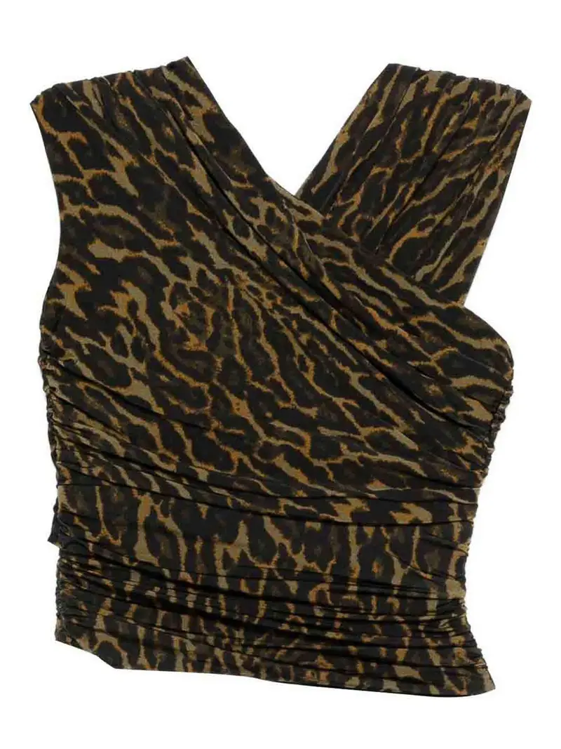Top Con Stampa Animalier Marrone Chiaro