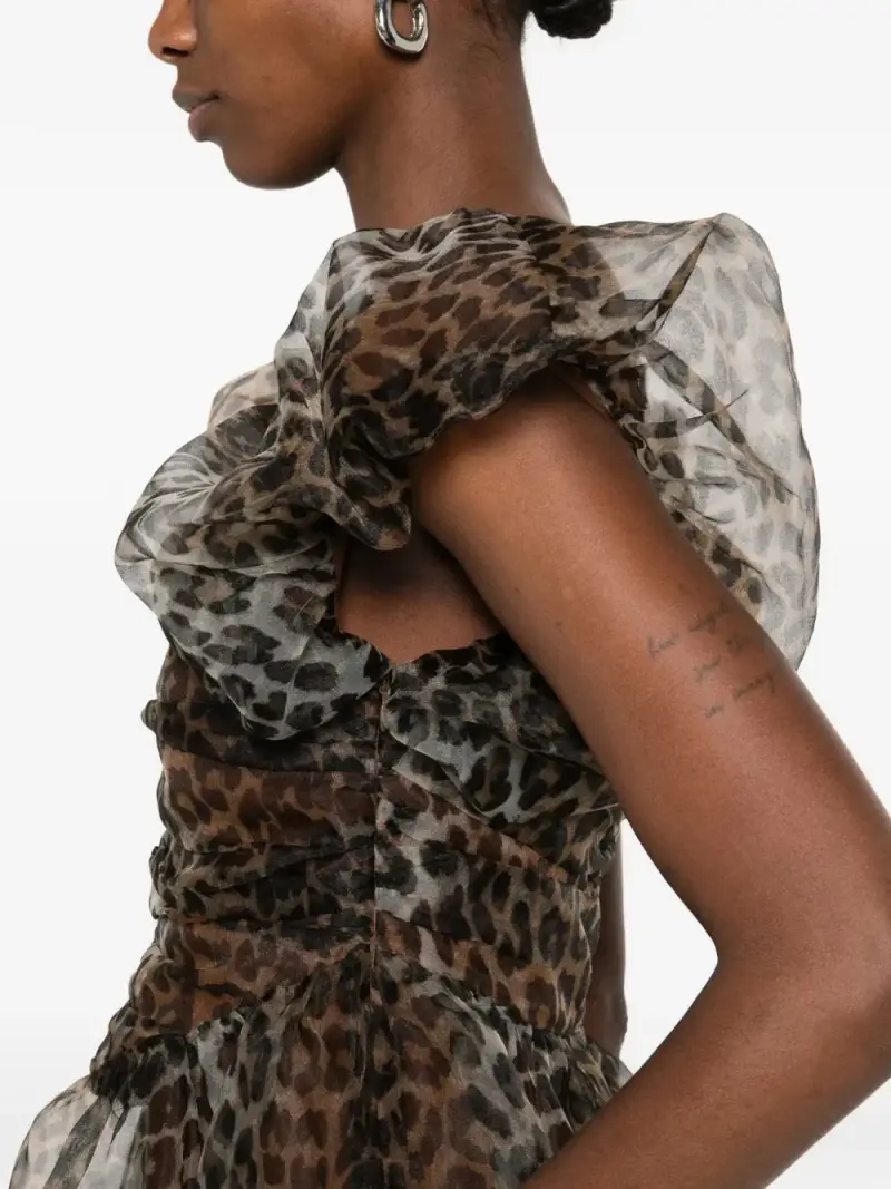 Vestito in chiffon leopardato MULTICOLOR miniatura 3