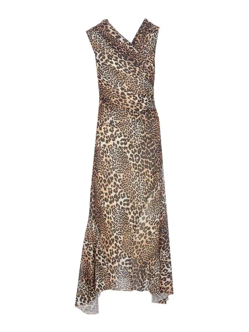 Vestito leopardo a maglie marl Beige