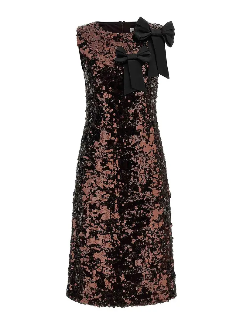 Vestito midi dritto Marrone