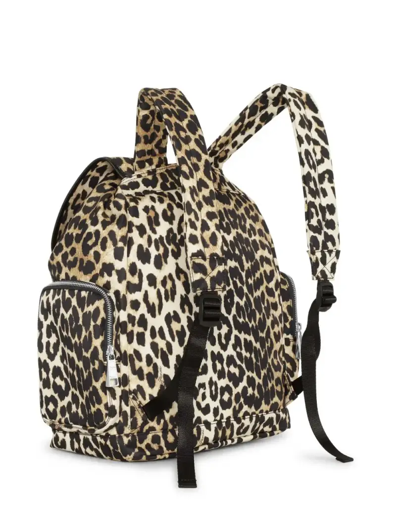 Ganni Borsa zaino multicolore con stampa leopardata miniatura 2