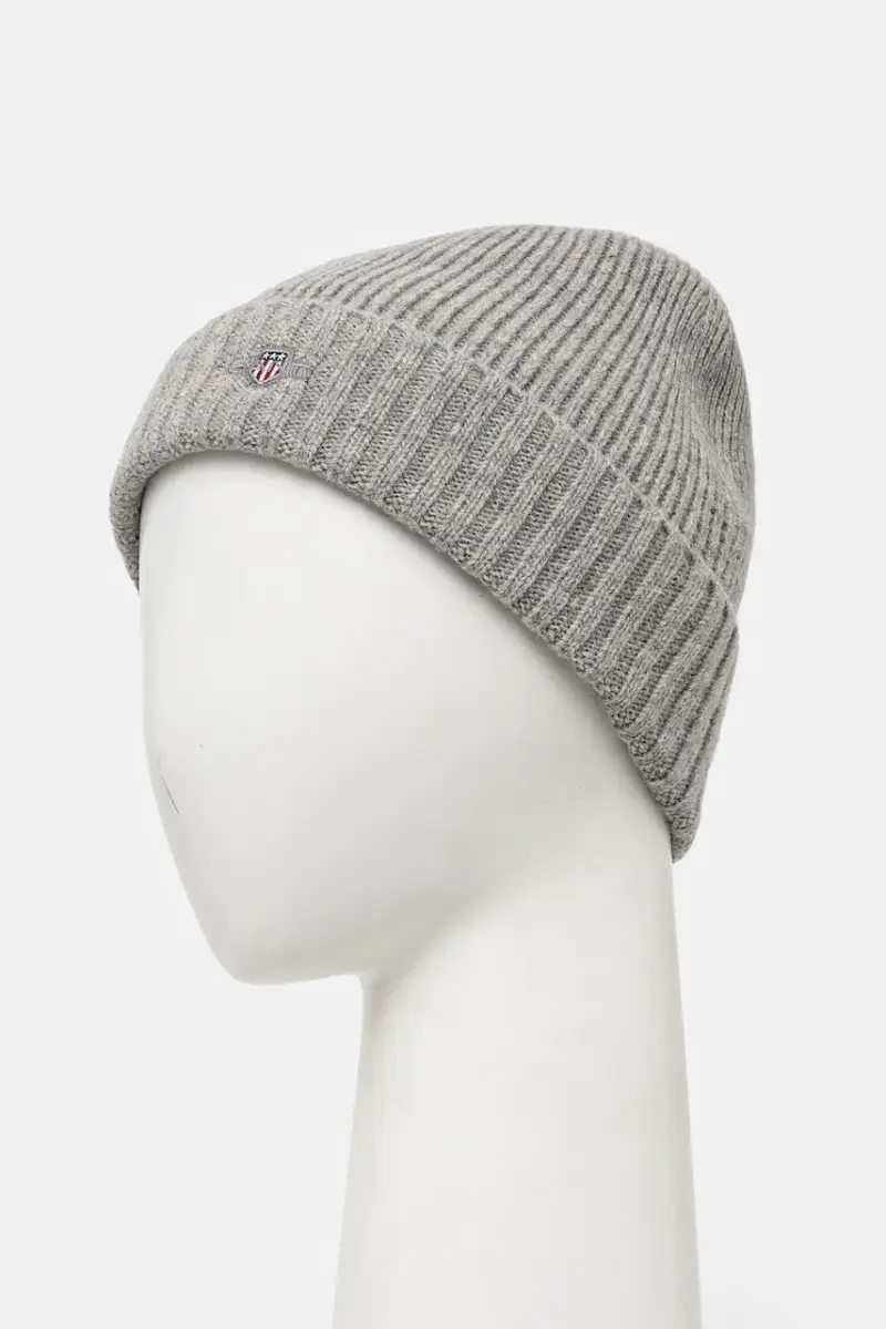 berretto in lana colore grigio miniatura 3
