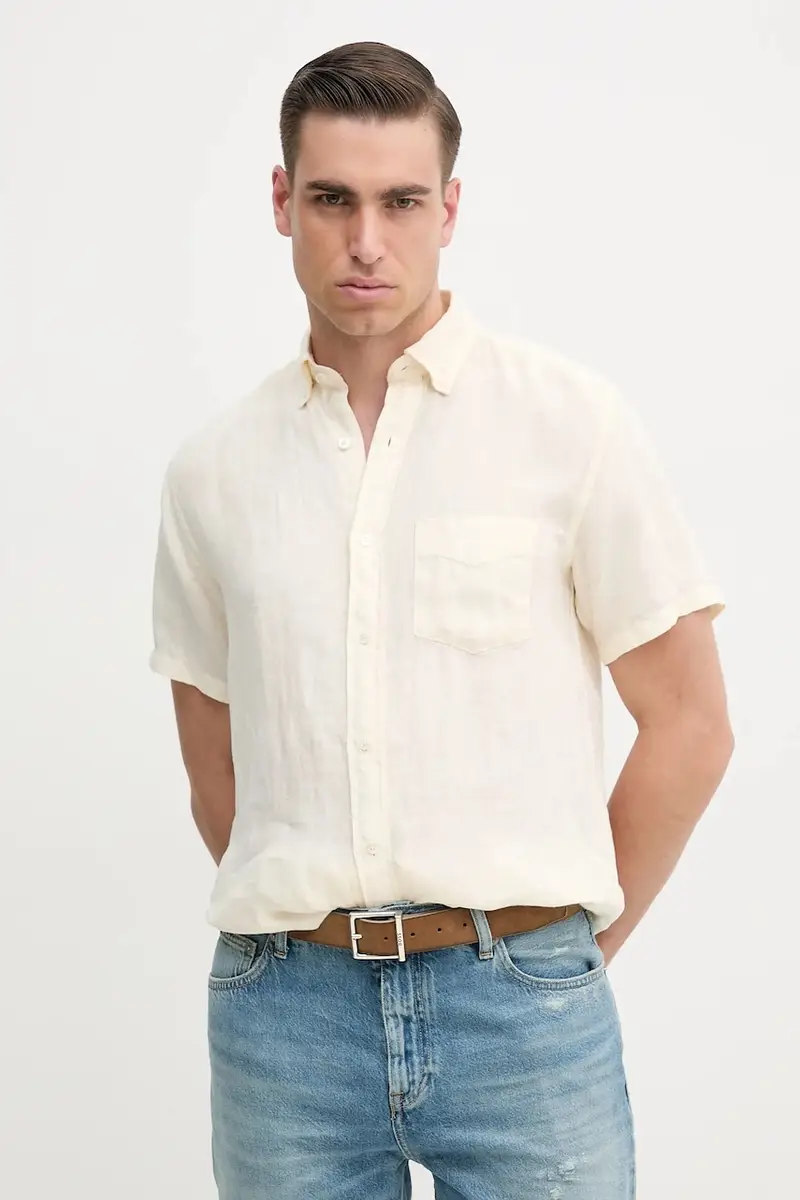 camicia di lino colore beige