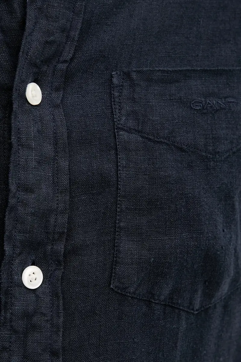 camicia di lino colore blu navy miniatura 5