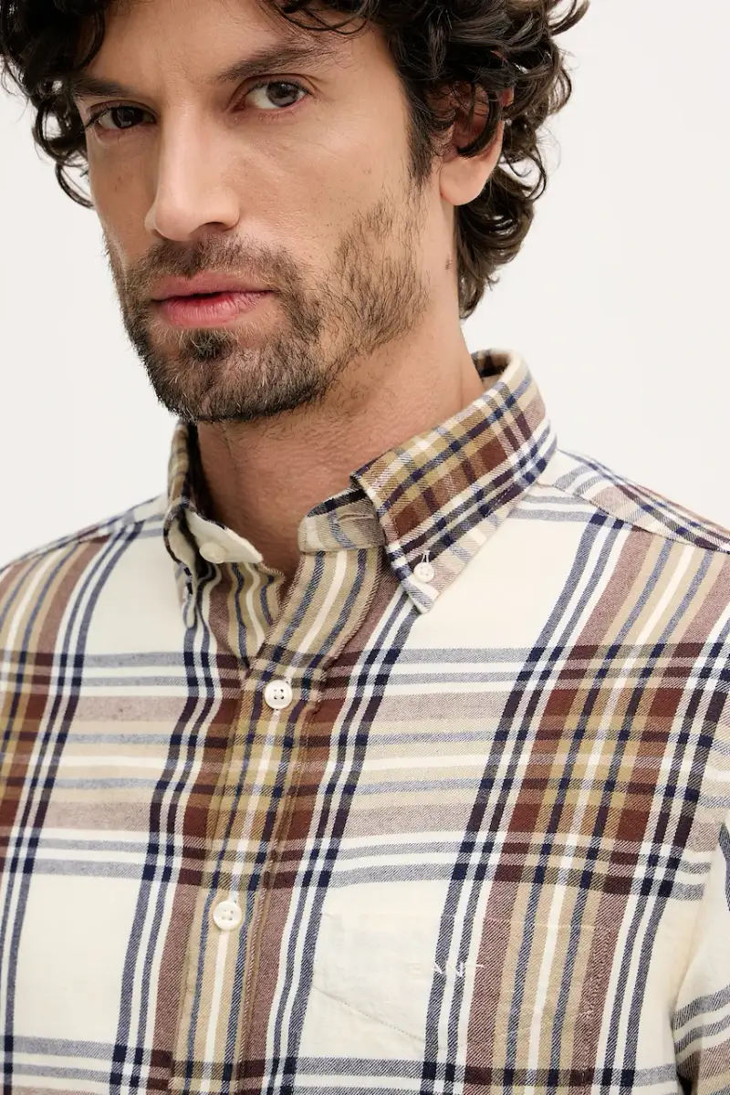 camicia in cotone Beige miniatura 4