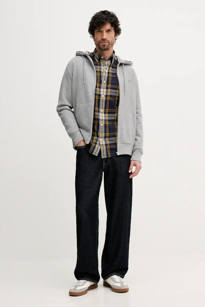 camicia in cotone Blu navy miniatura 2