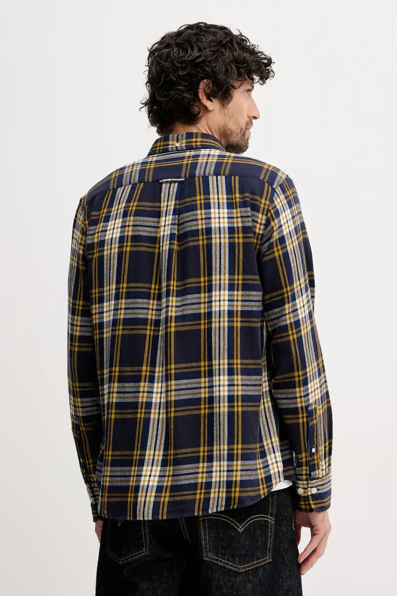 camicia in cotone Blu navy miniatura 3