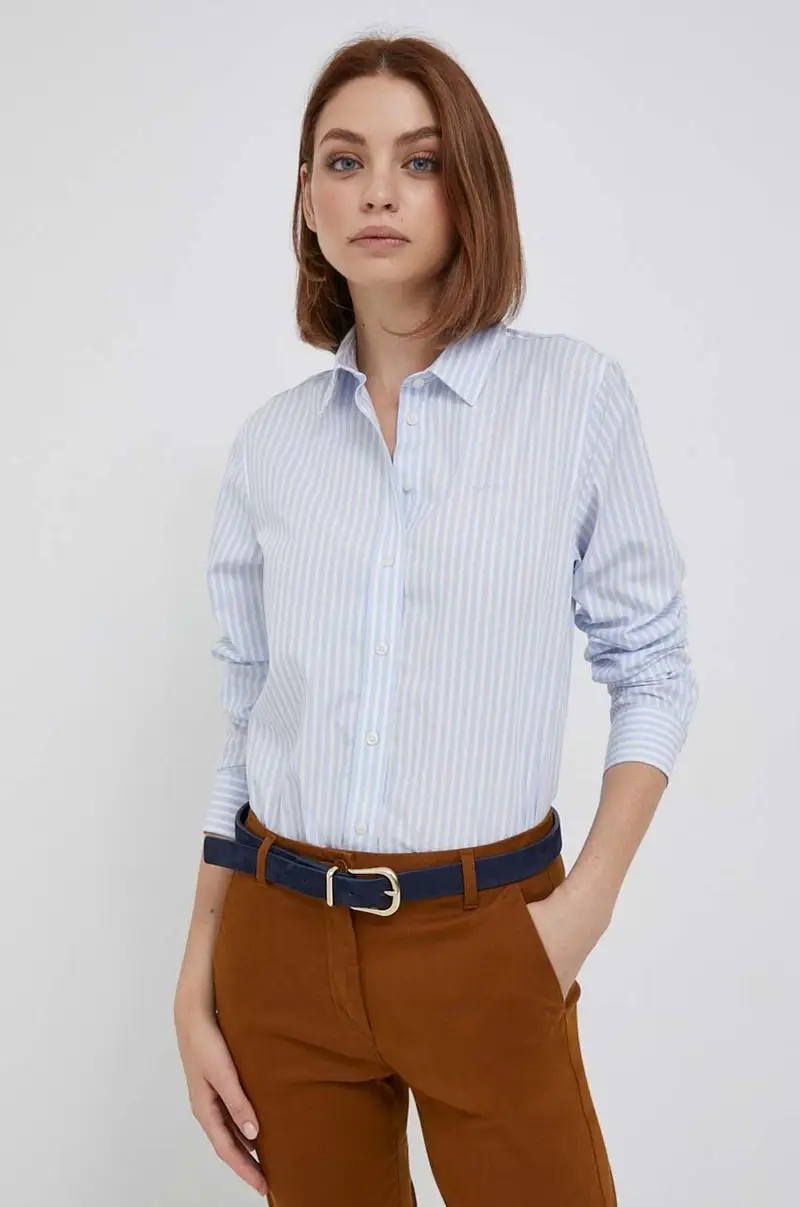 camicia in cotone donna Blu miniatura 4