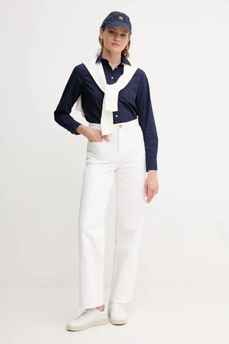 camicia in cotone donna colore blu navy 4300348 miniatura 2