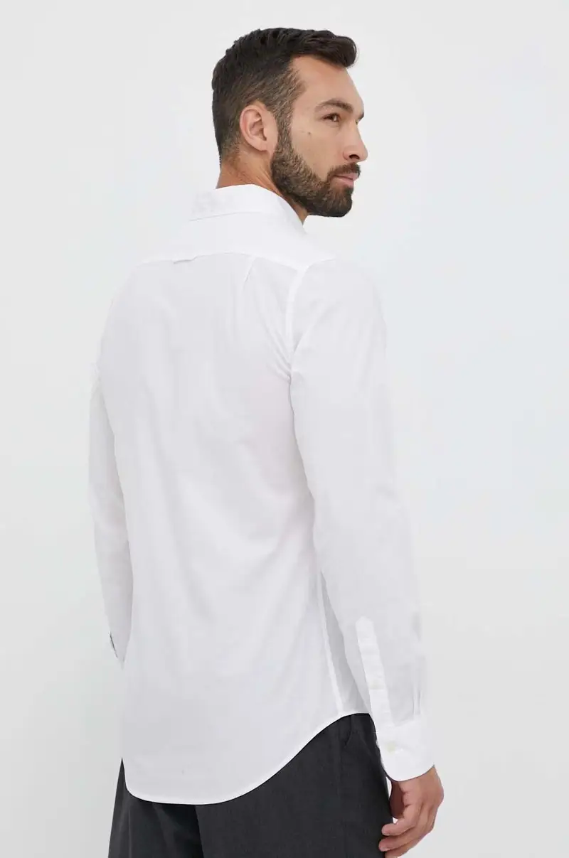 camicia in cotone uomo Bianco miniatura 4