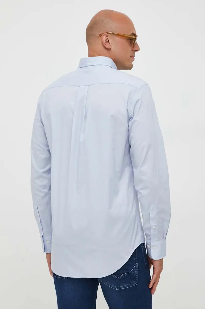 camicia in cotone uomo Blu miniatura 4