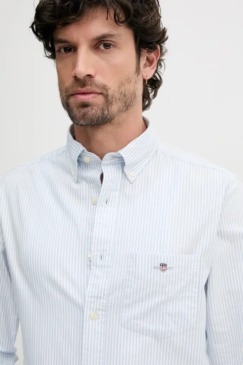 camicia in cotone uomo colore blu 3000230 miniatura 4