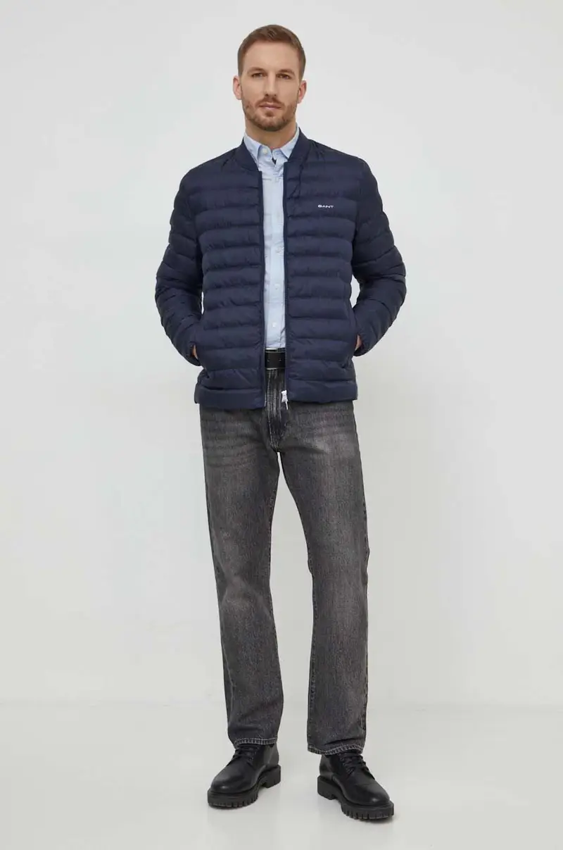 camicia in cotone uomo colore blu miniatura 2