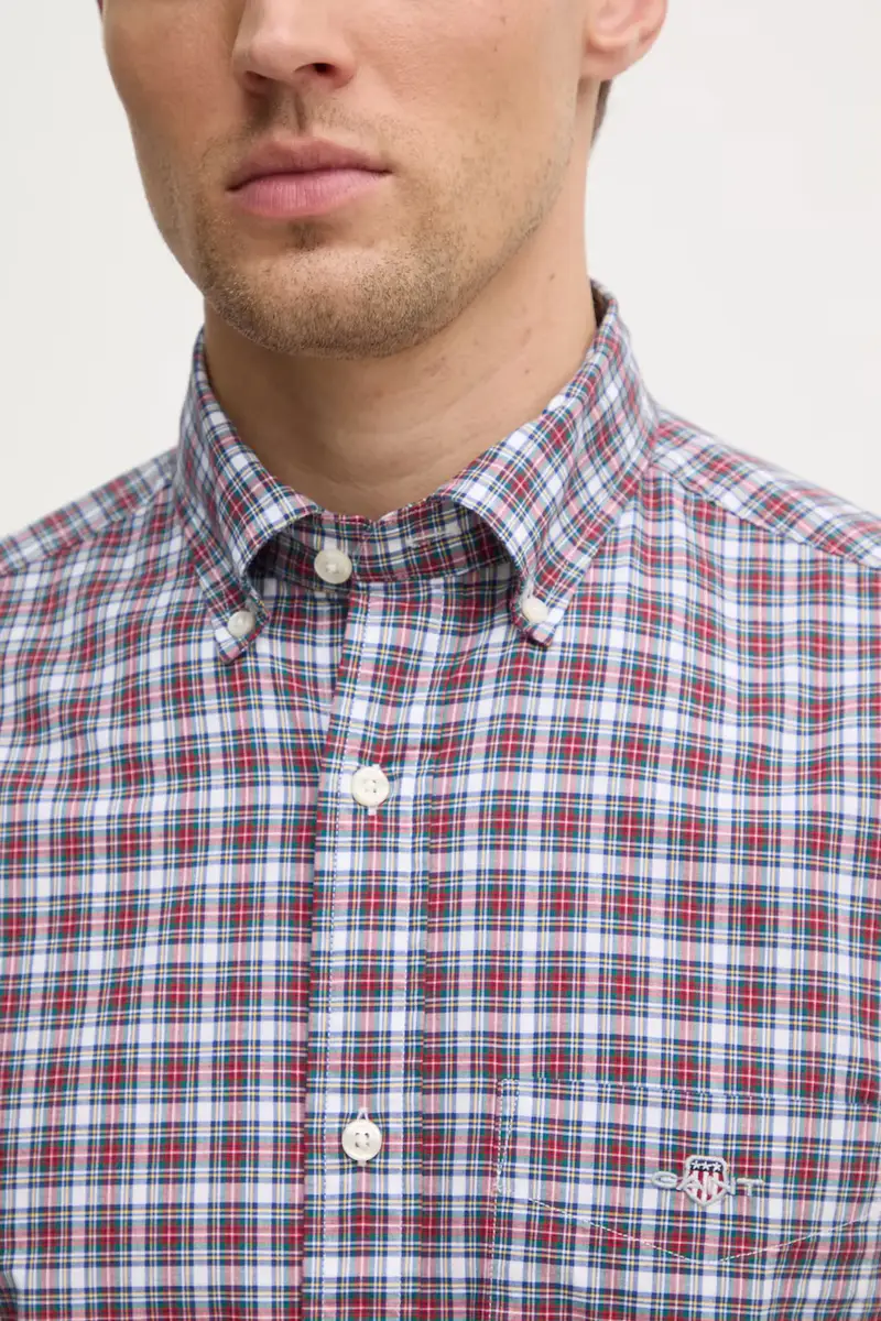 camicia in cotone uomo colore granata 3250002 miniatura 2