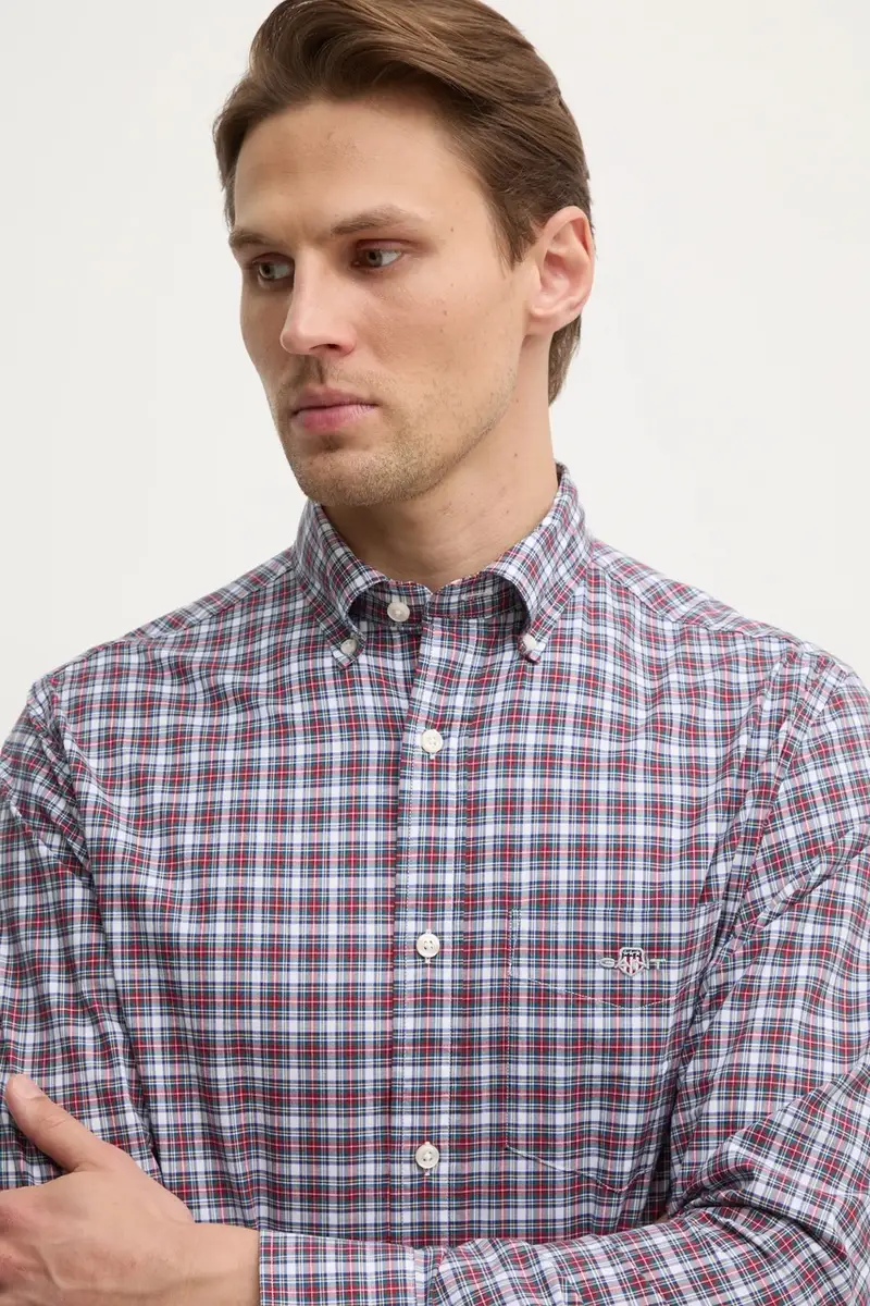 camicia in cotone uomo colore granata 3250002 miniatura 5