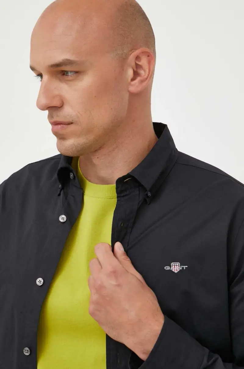 camicia in cotone uomo Nero miniatura 5