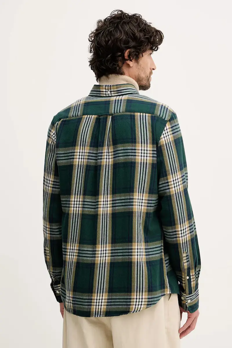 camicia in cotone Verde miniatura 3