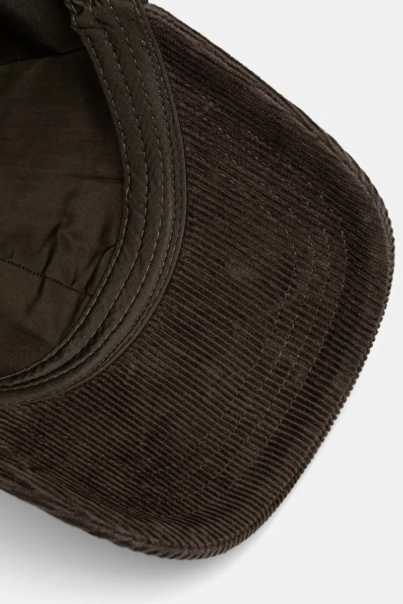 cappello con visiera in velluto a coste colore verde 9900280 miniatura 3