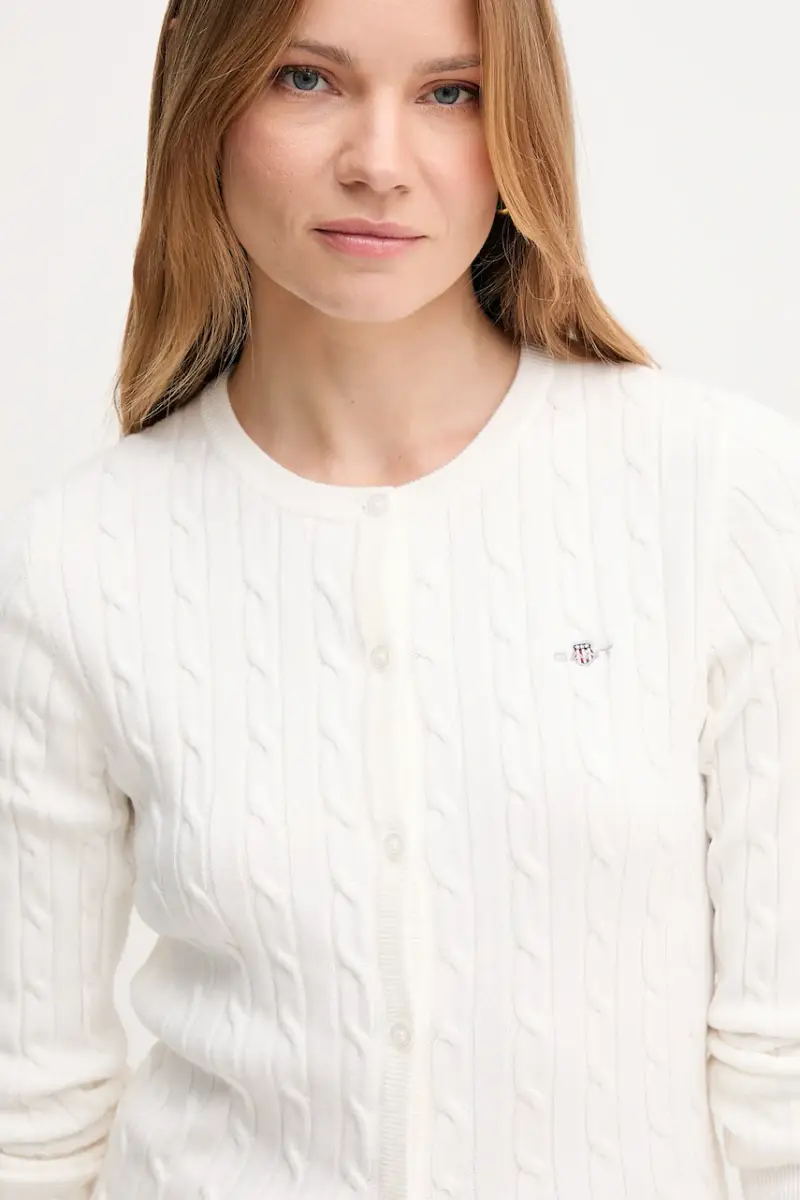 Gant Cardigan Donna Beige 3123456 miniatura 4