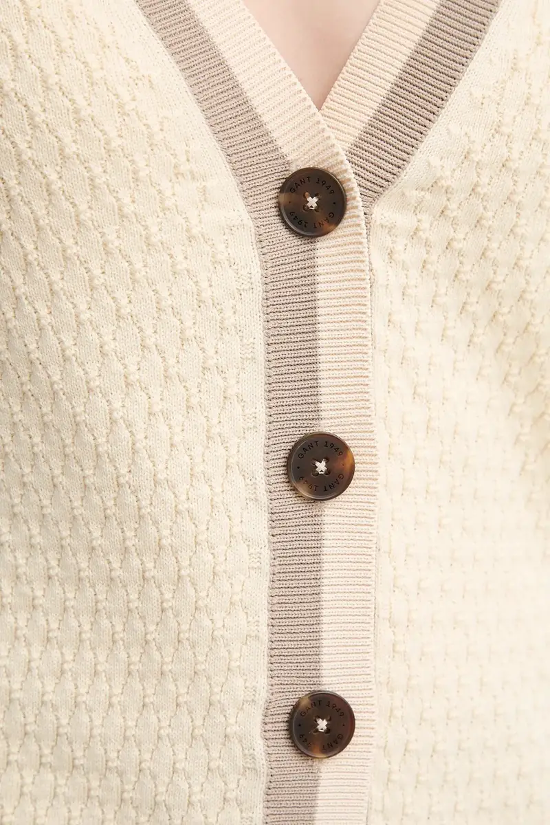 Gant Cardigan Donna Beige 2885536 miniatura 5