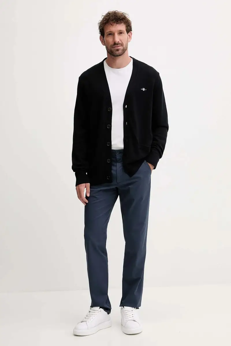 Gant Cardigan Uomo Nero 3648443 miniatura 2