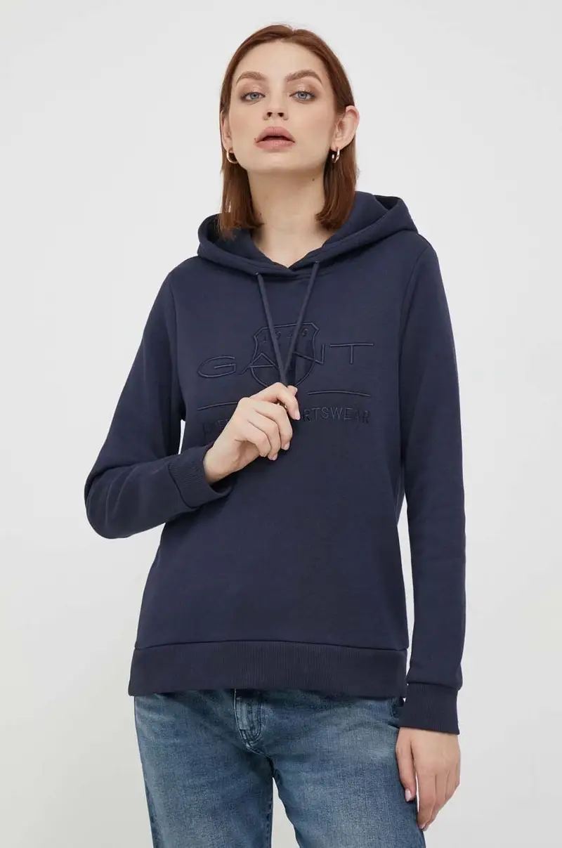 felpa donna con cappuccio Blu navy