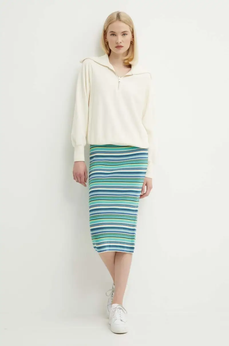 felpa in cotone donna colore beige con applicazione 4203683 miniatura 2