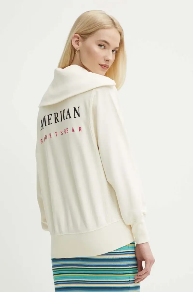 felpa in cotone donna colore beige con applicazione 4203683