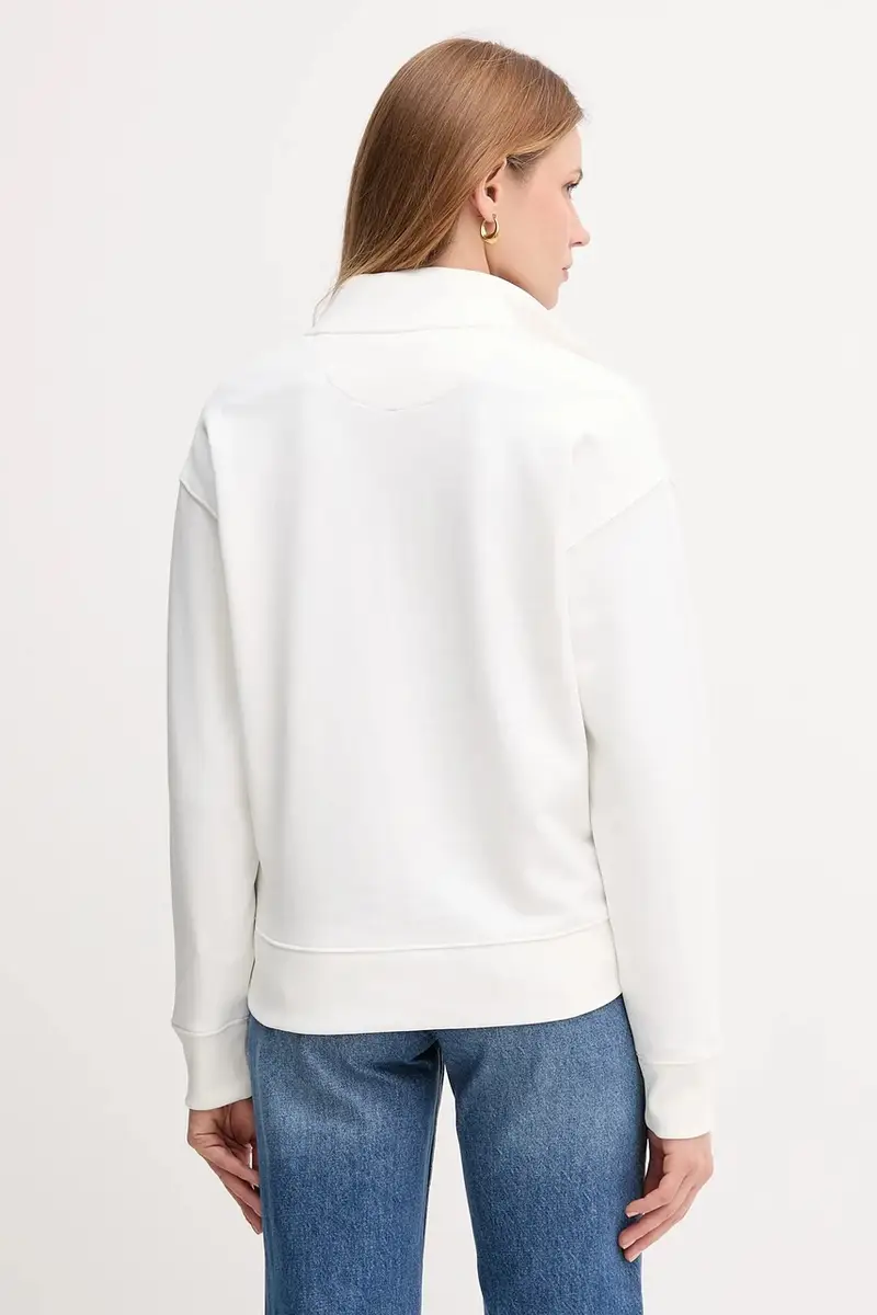 felpa in cotone donna colore bianco con applicazione 4204215 miniatura 3