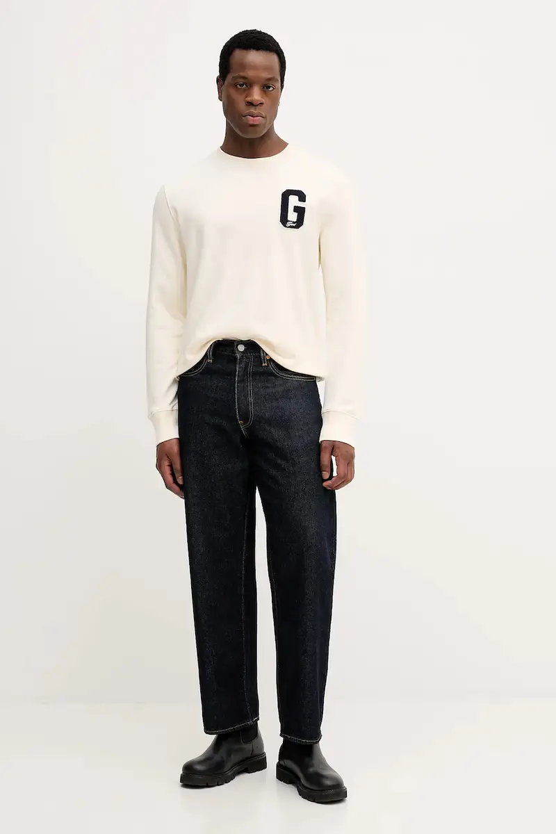 felpa uomo colore beige con applicazione 2067062 miniatura 2