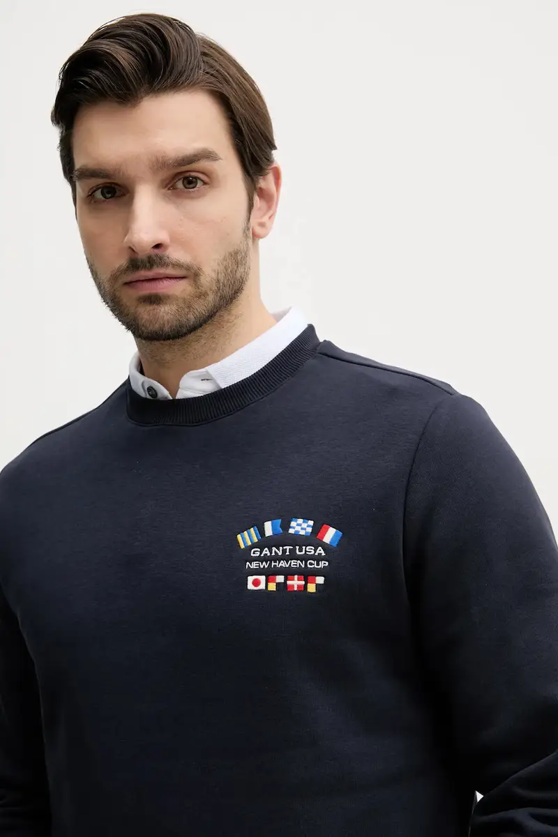 felpa uomo colore blu navy con applicazione 2067039 miniatura 4