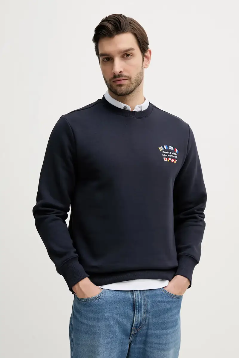 felpa uomo colore blu navy con applicazione 2067039