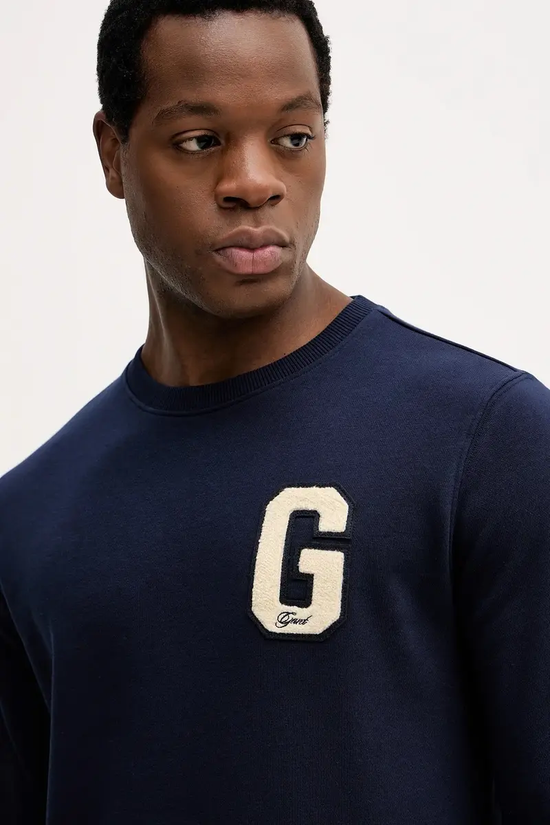 felpa uomo colore blu navy con applicazione 2067062 miniatura 4
