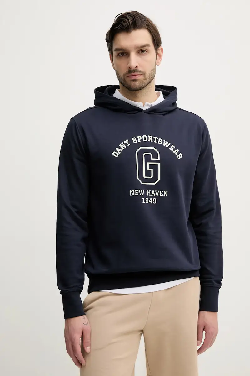 felpa uomo colore blu navy con cappuccio 2067033