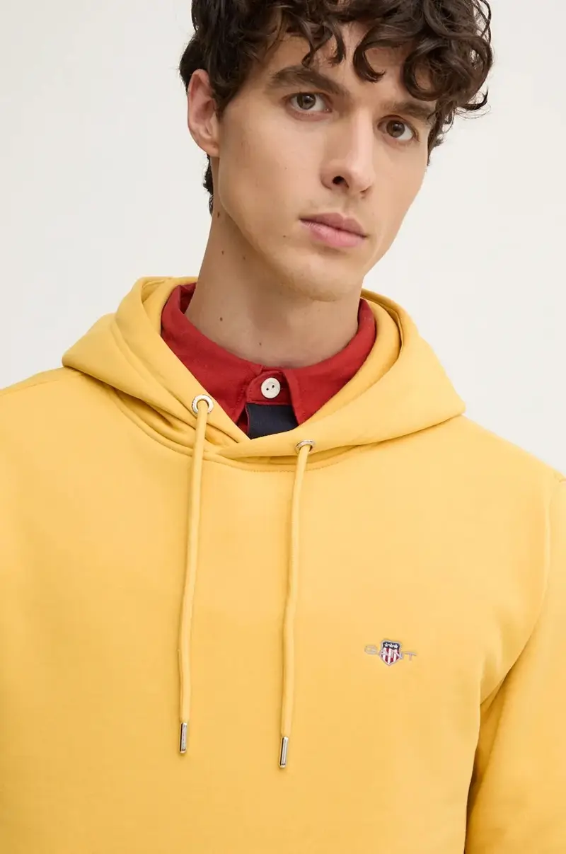 felpa uomo colore giallo con cappuccio miniatura 4