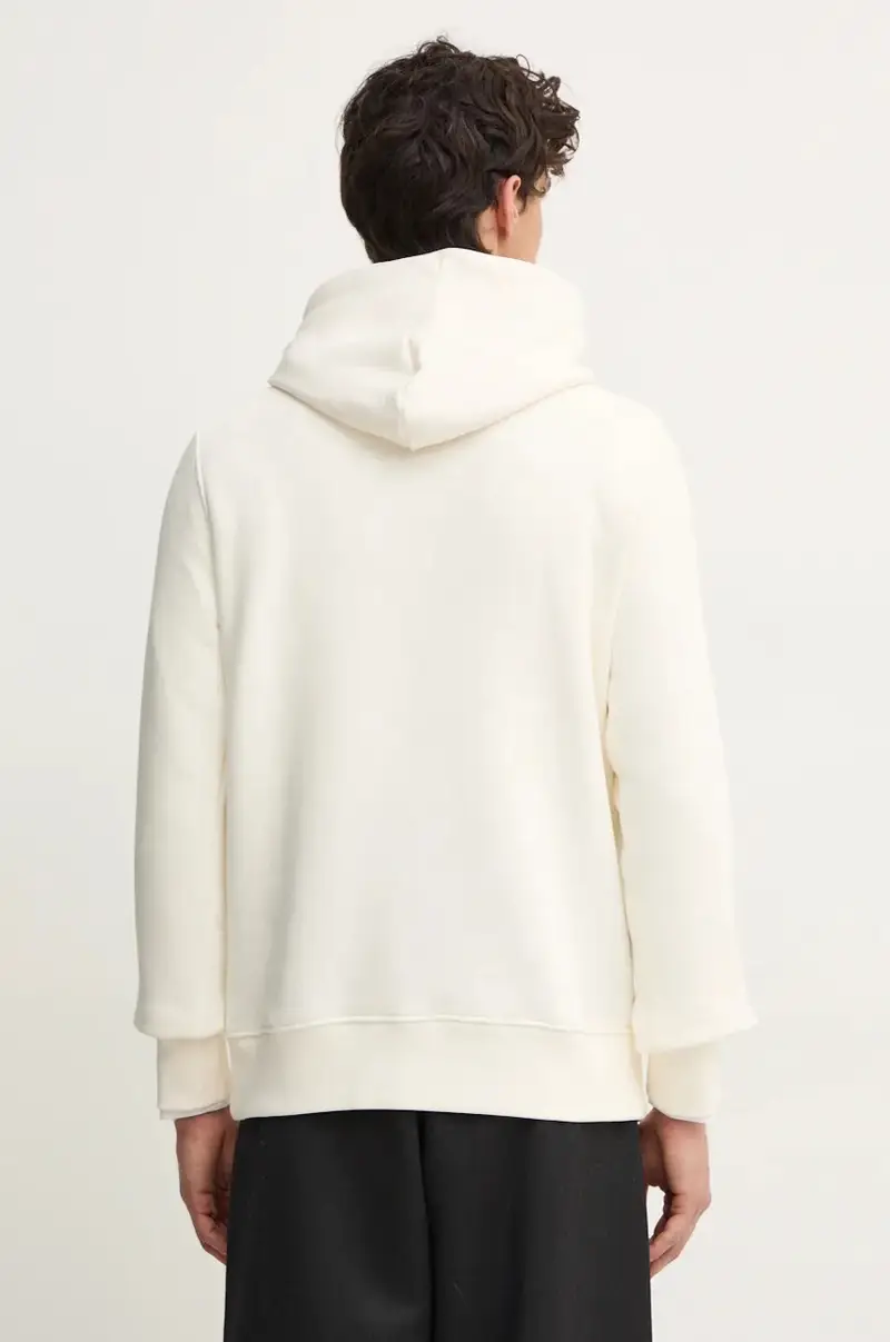 felpa uomo colore grigio con cappuccio Beige miniatura 3