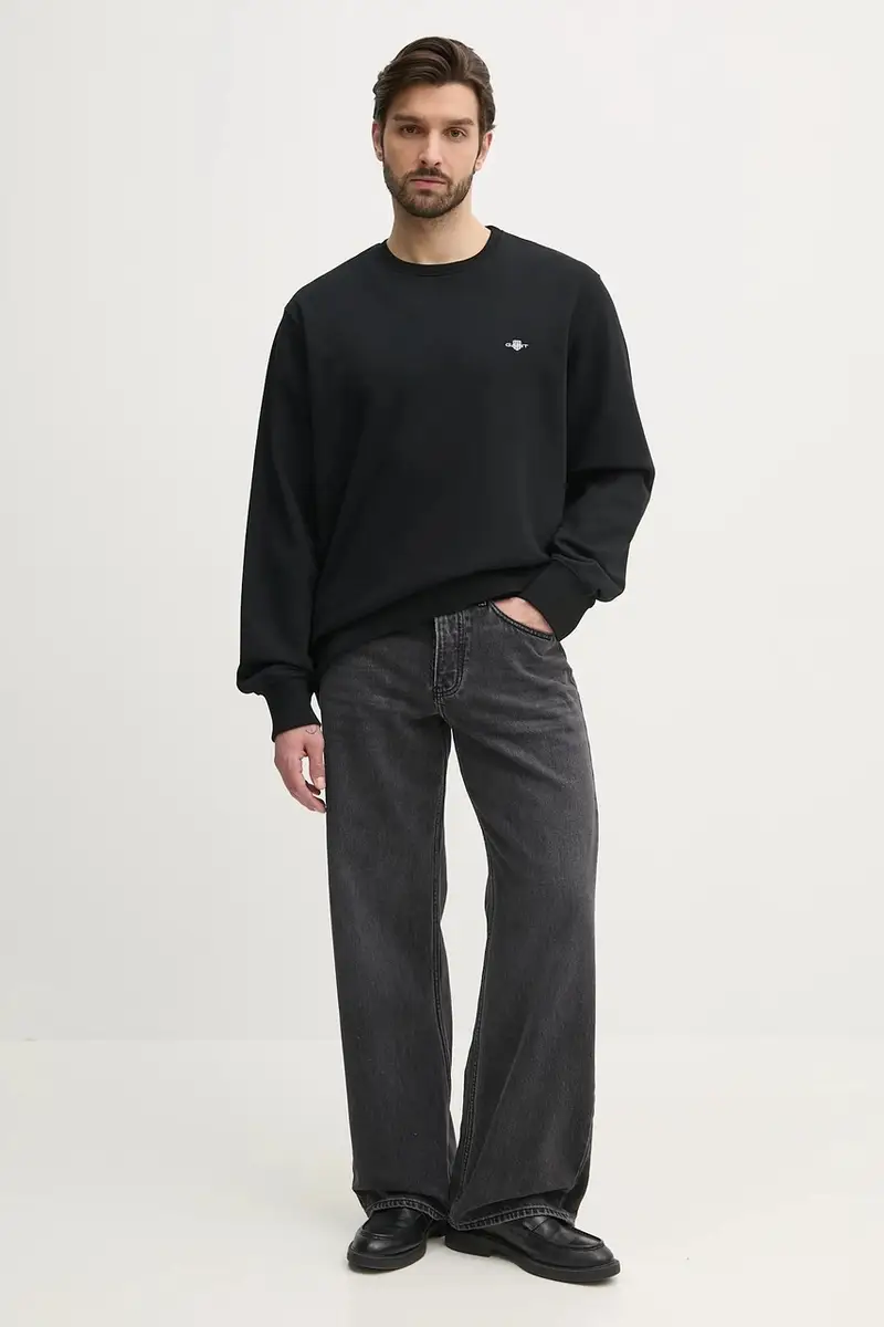 felpa uomo colore nero con applicazione miniatura 2