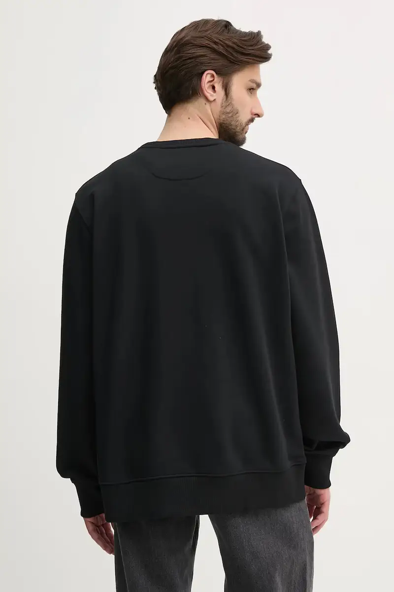 felpa uomo colore nero con applicazione miniatura 3