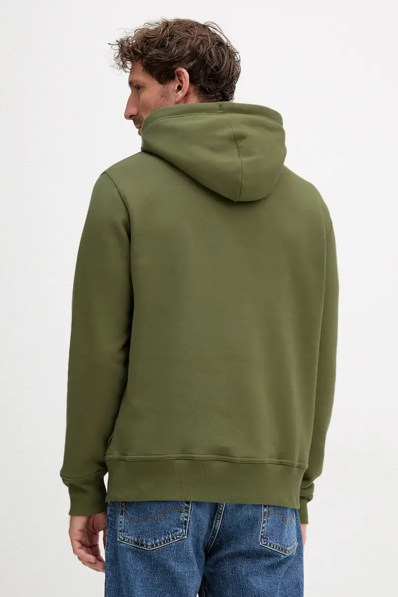 felpa uomo colore verde con cappuccio con applicazione 2047084 miniatura 3