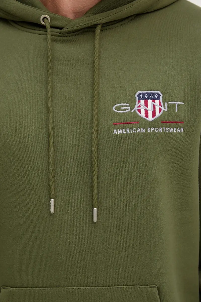 felpa uomo colore verde con cappuccio con applicazione 2047084 miniatura 5