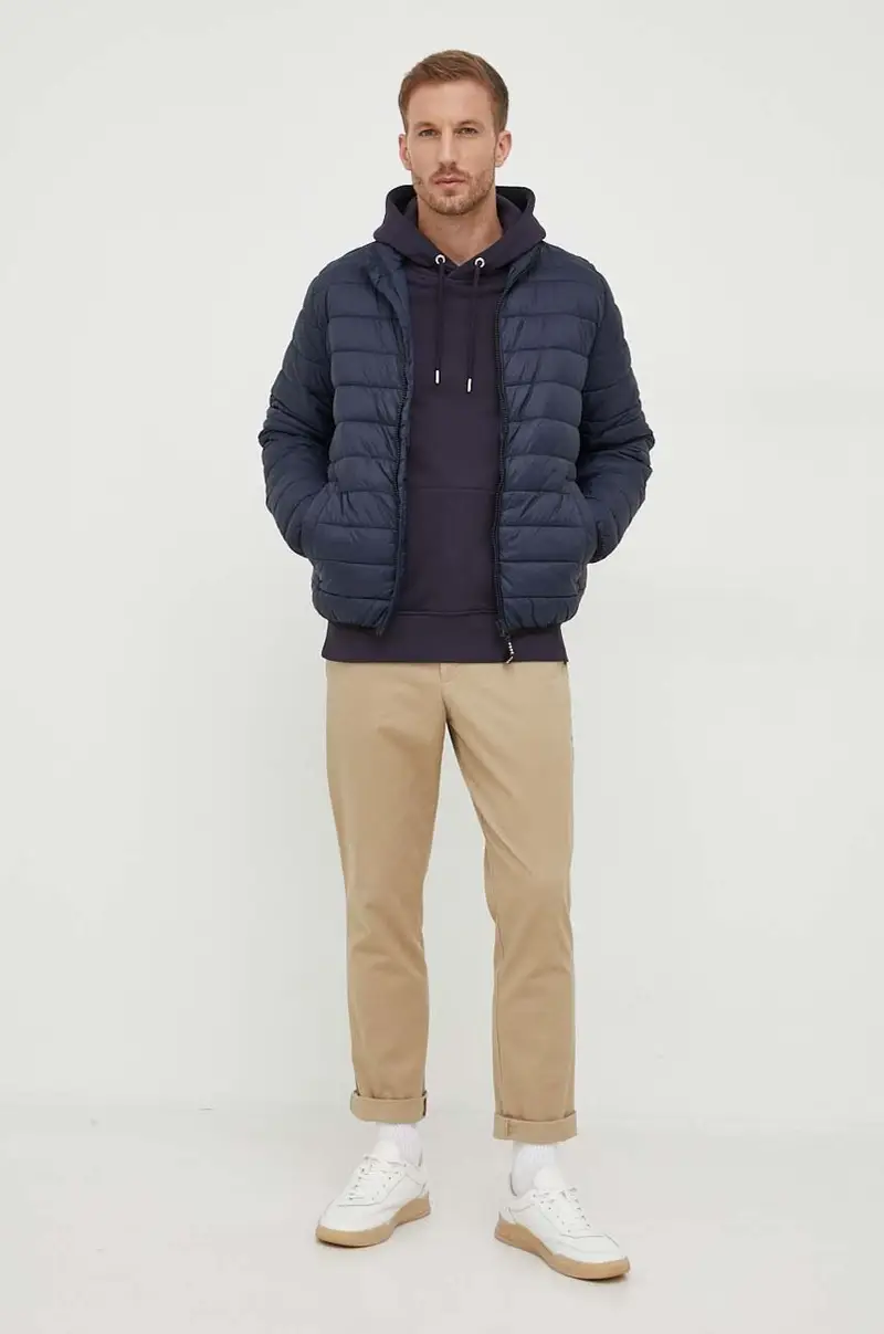 felpa uomo con cappuccio Blu navy miniatura 2