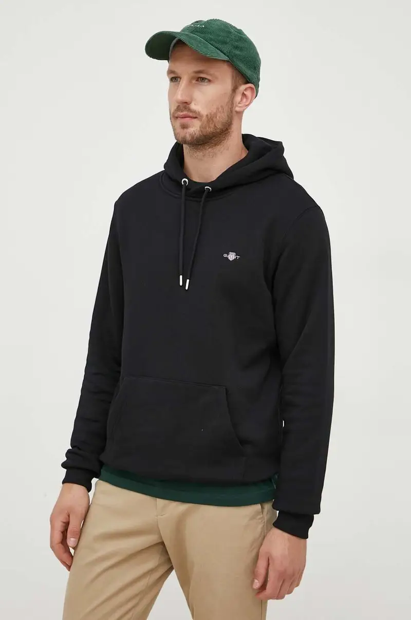 felpa uomo con cappuccio Nero miniatura 2